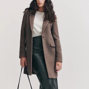 Reformation Whitmore Wool-Blend Single-Button Coat XS